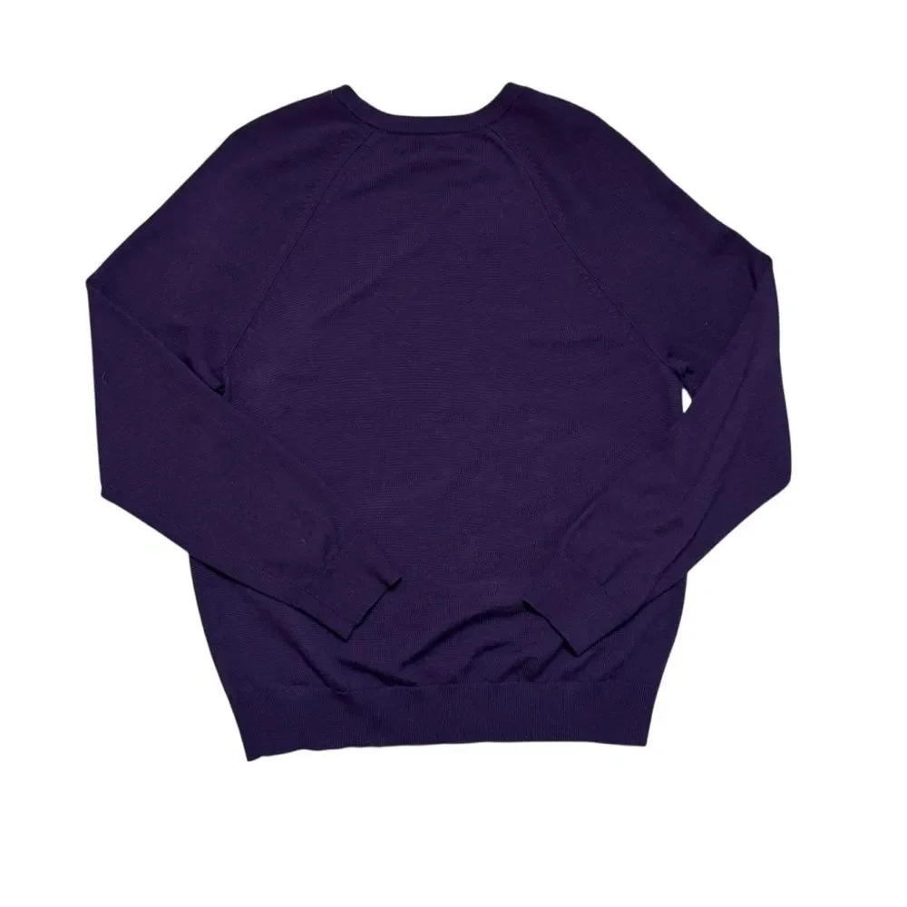 Banana Republic Italian Merino Wool Yarn by Baruffa Purple Sweater Size Large